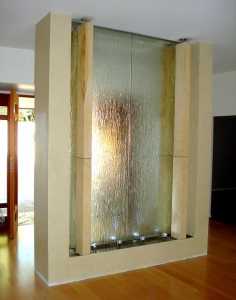 Slumped Glass and Sandstone Water Feature