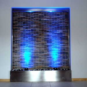 Stacked Stone Water Feature Gold White Quartz