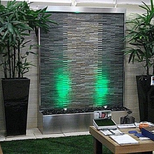Trade Show Stacked Stone Water Feature