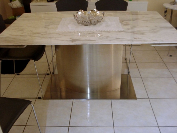 Stainless Steel and Marble DiningTable