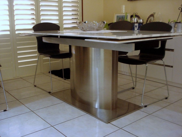 Stainless Steel and Marble DiningTable