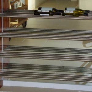 Stainless Steel and Recycled Timber Wine Rack